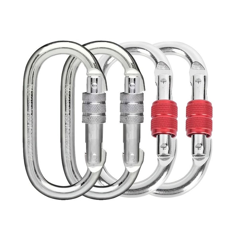2Pcs Stainless Steel Heavy Duty O Ring Carabiners Quick Release 5600lbs Rust Resistant - Image 1