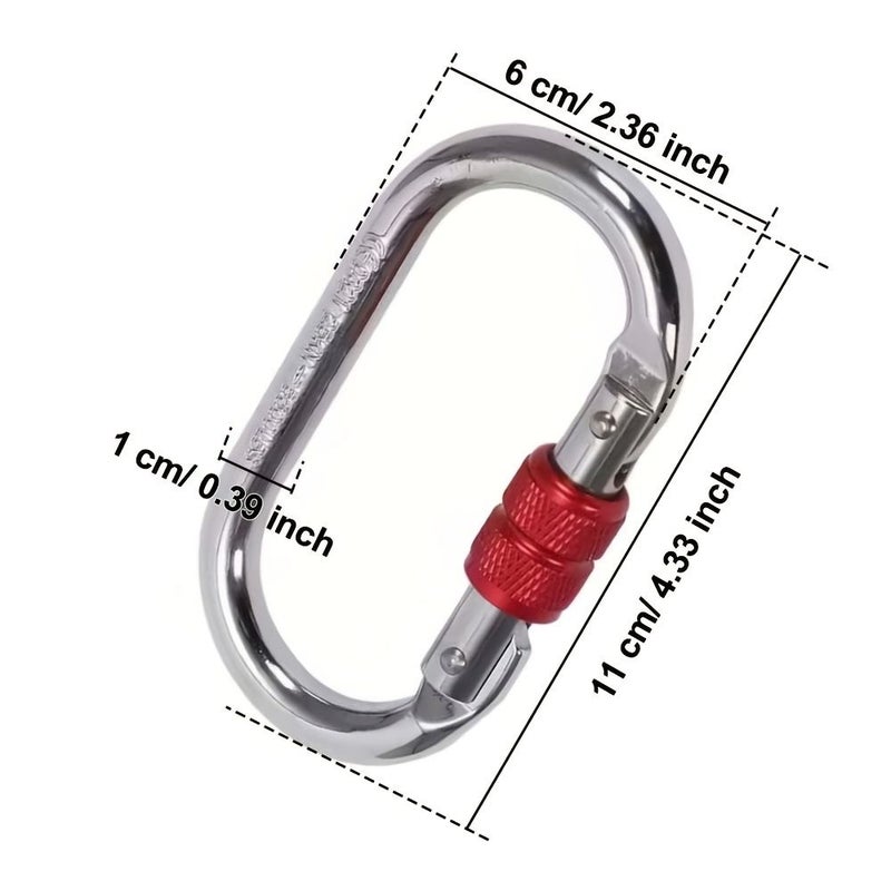 2Pcs Stainless Steel Heavy Duty O Ring Carabiners Quick Release 5600lbs Rust Resistant - Image 2