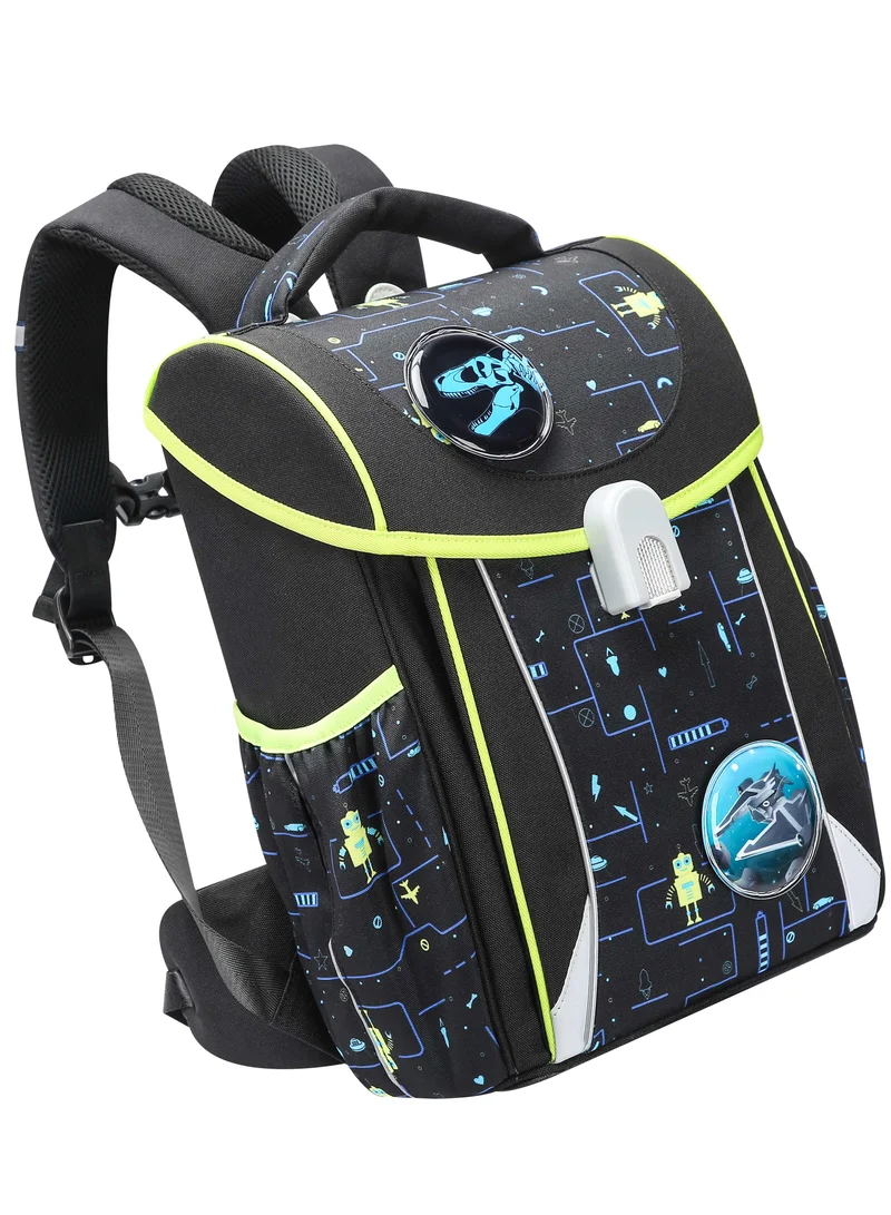 Bopai  Premium Lightweight School Backpack Water Resistant Multifunctional Polyester Daypack with Separate Tablet Compartment for School/ College, BO-SB163, Black  | Best Price UAE