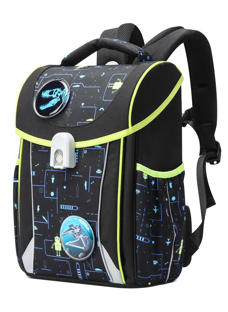 Bopai Premium Lightweight School Backpack Water Resistant Multifunctional Polyester Daypack with Separate Tablet Compartment for School/ College, BO-SB163, Black - Image 1