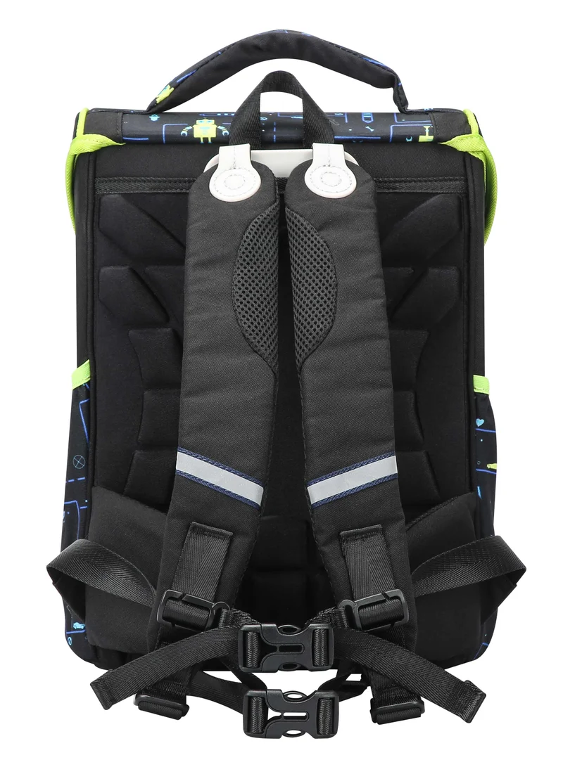 Bopai  Premium Lightweight School Backpack Water Resistant Multifunctional Polyester Daypack with Separate Tablet Compartment for School/ College, BO-SB163, Black  | Best Price UAE