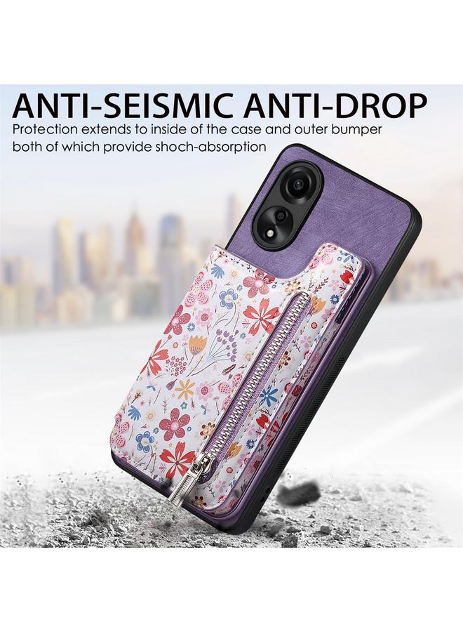 اس-توب جراب خلفي لهاتف OPPO F19 Pro بتصميم كلاسيكي مع سحاب ومحفظة - Image 5