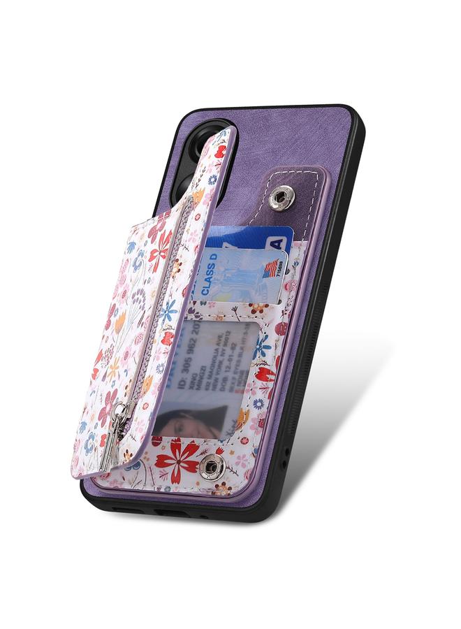 اس-توب جراب خلفي لهاتف OPPO F19 Pro بتصميم كلاسيكي مع سحاب ومحفظة - Image 3