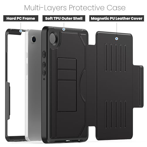 ProElite case for Samsung Galaxy Tab A9 8.7 inch Smart Magnetic Shockproof Protective Case with 5 Stable Stands for Galaxy Tab A9 8.7 inch, Black - Image 5