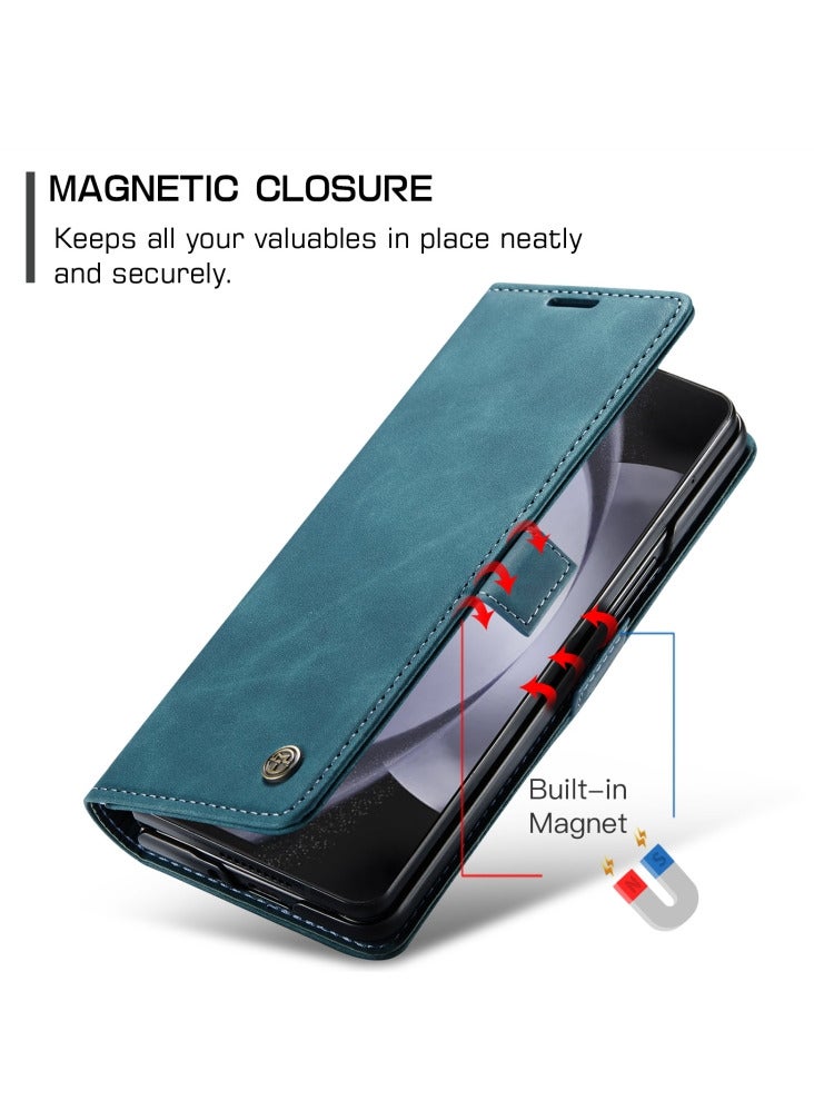 CaseMe Samsung Galaxy Z Fold 4 Case Wallet, for Samsung Galaxy Z Fold 4 Wallet Case Book Folding Flip Folio Case with Magnetic Kickstand Card Slots Protective Cover - Green - Image 5