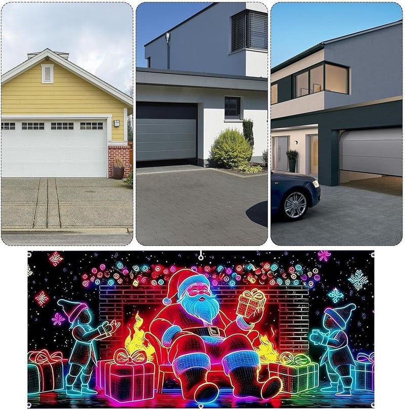 Christmas Garage Door Banner Size A Waterproof LED Light Outdoor Holiday Decor For House Party Yard Porch - Image 5