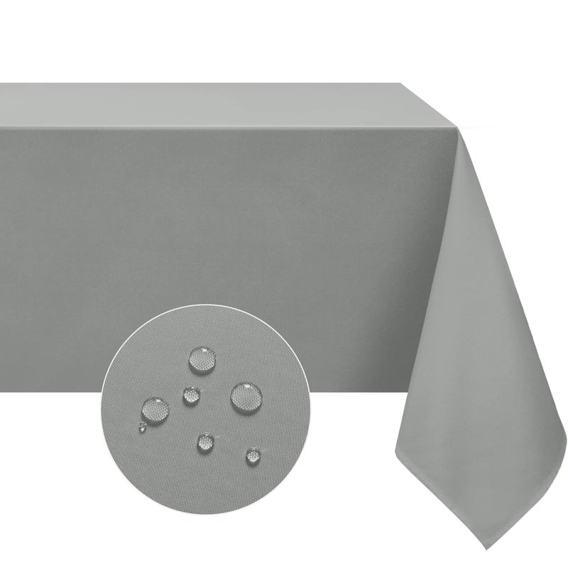 Softalker Rectangle Tablecloth Waterproof  Stain Resistant Table Cloths Wrinkle Free Fabric Washable 210GSM Polyester Table Cover for DiningPartyOutdoor  52 x 70 inchLight Grey