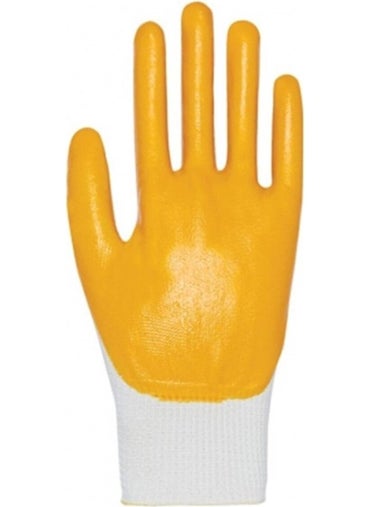 Handy Job Plus Hn-15 Yellow-White Nitrile Glove  - Image 2