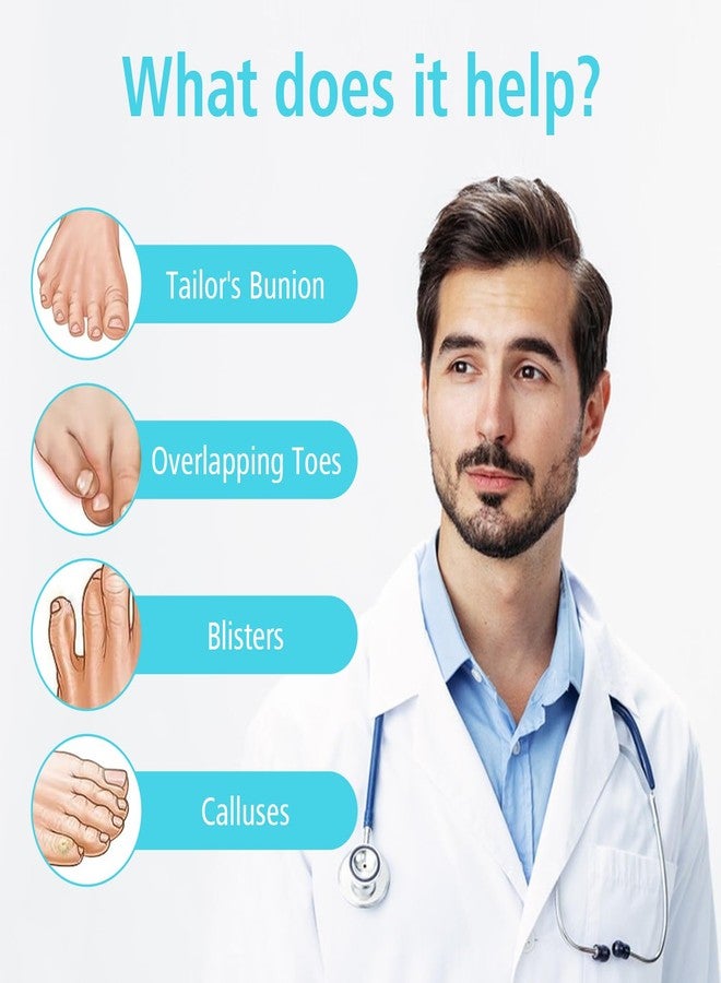 Dimeho Tailor's Bunion Pads 8 Pack Soft Gel Bunionette Cushions Pinky Toe Protector Tailors Bunion Corrector for Pain Relief fit Women Men Gel Bunion Shiel for Foot - Image 4