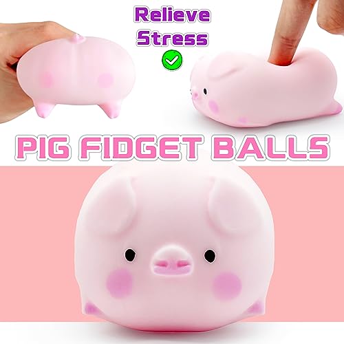 ZTATU Squishy Pig Stress Balls for Kids Splash Piggy Squishy Ball Fidget Toys (1PCS) Animal Stress Toys Squeeze Dough Ball Stress Relief Toy Autism Sensory Toys for Autistic Children Party Favors - Image 2