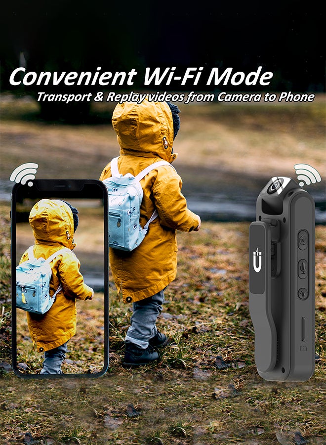 Body Camera with Audio & Video Recording,4K HD Police Cop Cam for Outdoor Law Enforcement Guard Travel Cameras, With Magnetic Clip Flashlight 6HR Battery Recorder - Image 5
