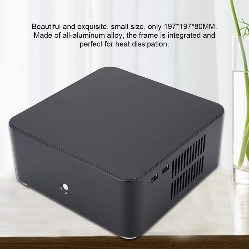 L80 Mini ITX Gaming Case - Aluminum PC Case, HTPC (170 x 170MM ITX Motherboard), Black, USB 2.0 - Image 3