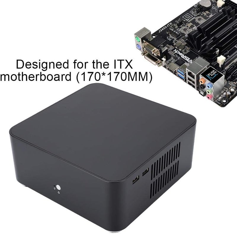 L80 Mini ITX Gaming Case - Aluminum PC Case, HTPC (170 x 170MM ITX Motherboard), Black, USB 2.0 - Image 2