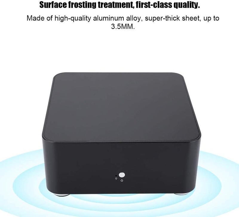 L80 Mini ITX Gaming Case - Aluminum PC Case, HTPC (170 x 170MM ITX Motherboard), Black, USB 2.0 - Image 4