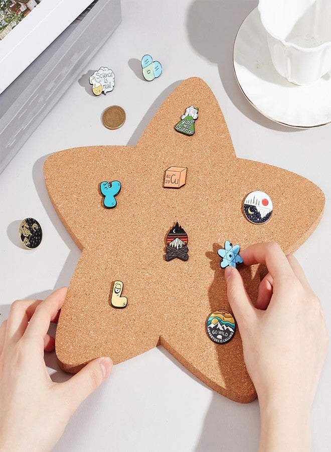 NBEADS Pin Display Cork Board, Star Cork Brooch Board 0.5inch Thick Pin Board Wall Mounted Cork Board Wooden Bulletin Display Board for Brooch Pin Storage Office Home Decor, 12x11Inch - Image 3
