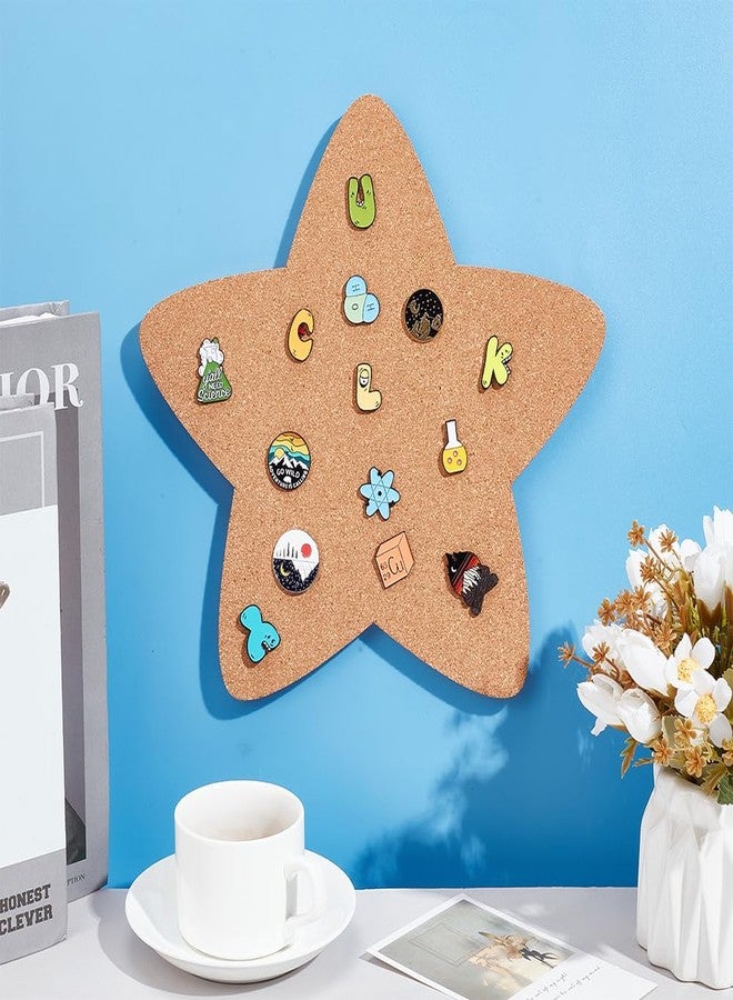 NBEADS Pin Display Cork Board, Star Cork Brooch Board 0.5inch Thick Pin Board Wall Mounted Cork Board Wooden Bulletin Display Board for Brooch Pin Storage Office Home Decor, 12x11Inch - Image 5
