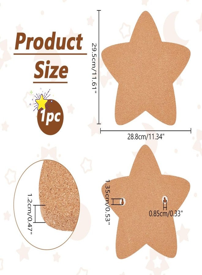 NBEADS Pin Display Cork Board, Star Cork Brooch Board 0.5inch Thick Pin Board Wall Mounted Cork Board Wooden Bulletin Display Board for Brooch Pin Storage Office Home Decor, 12x11Inch - Image 2