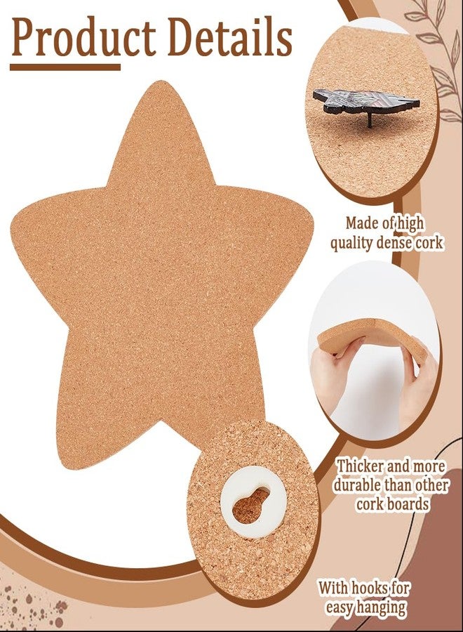 NBEADS Pin Display Cork Board, Star Cork Brooch Board 0.5inch Thick Pin Board Wall Mounted Cork Board Wooden Bulletin Display Board for Brooch Pin Storage Office Home Decor, 12x11Inch - Image 4