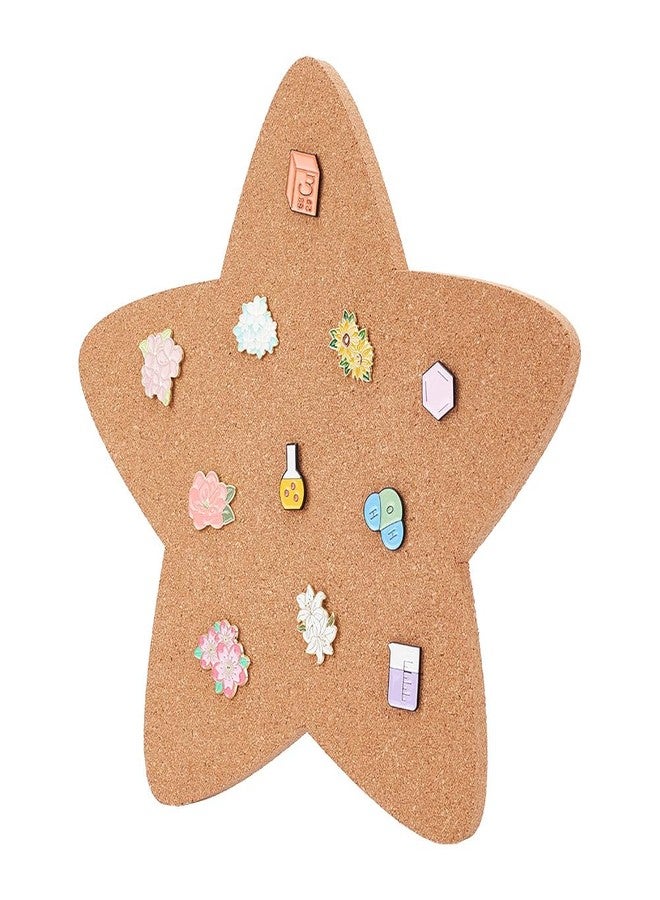 NBEADS Pin Display Cork Board, Star Cork Brooch Board 0.5inch Thick Pin Board Wall Mounted Cork Board Wooden Bulletin Display Board for Brooch Pin Storage Office Home Decor, 12x11Inch - Image 1