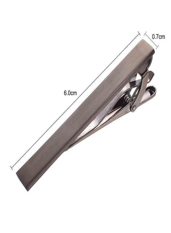 Yoursfs Grey Brushed Tie Clips for Men Skinny Matte Tie Clip Simple Business Grey Brushed Tie Bar For Father Husband Bridegroomy - Image 2
