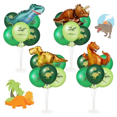 Hoemwarm Dino Balloons Dinosaur Balloons Stand Kit for Table Centerpiece Dinosaur Foil Balloons for Birthday Childrens Party Jungle Jurassic Dinosaur Themed Decoration for Kids Baby Shower Supplies - Image 1