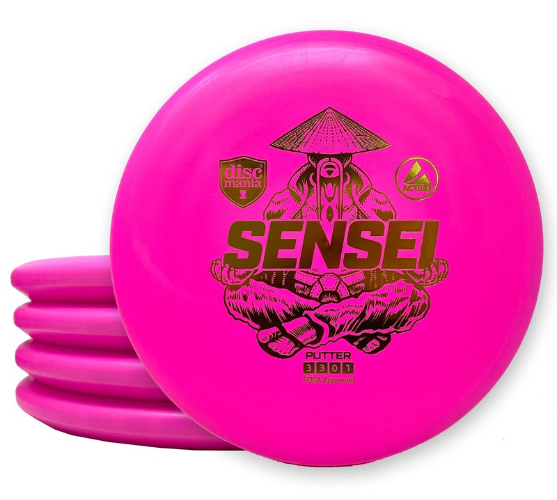 Discmania Sensei Disc Golf Putter Disc Golf Putter Pack Active Base Sensei Putter with Stable Disc Flight Practice Putter Pack Colors May Vary 5 Pack - Image 2