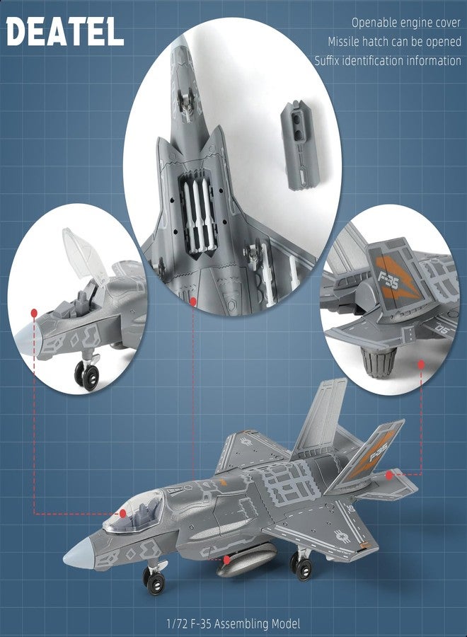 طقم نموذج طائرة مقاتلة من طراز F-35 بمقياس 1:72 من سيبوناس، مصنوع من البلاستيك، نموذج طائرة عسكرية من طراز F-35 مع قاعدة عرض، مناسب للمجموعات أو كهدية للكبار والصغار (36 قطعة). - Image 3