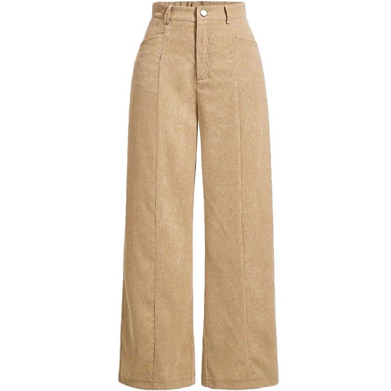 Vintage Corduroy Wide Leg Pants High Waist Casual Trousers Autumn Winter - Image 2