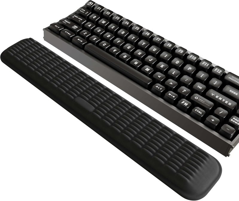 MEKASS TKL Keyboard Wrist Rest, Super Soft Memory Foam Ergonomic Computer Wrist Support Pad, Comfortable Desk Wrist Cushion, Laptop Keyboard Arm Hand Rest for Wrists Pain Office Gaming Typing (Black) - Image 1