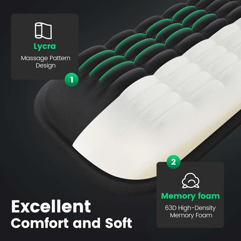 MEKASS TKL Keyboard Wrist Rest, Super Soft Memory Foam Ergonomic Computer Wrist Support Pad, Comfortable Desk Wrist Cushion, Laptop Keyboard Arm Hand Rest for Wrists Pain Office Gaming Typing (Black) - Image 2