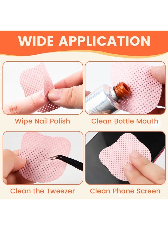 Corconess 1080PCS Lint Free Nail Wipes with 2 Dispensers - Nail Polish Remover Wipes with Acetone Dispenser,Lash Extensions Glue Cleaning Wipe Empty Pump Dispenser Bottle Nail Supplies - Image 5