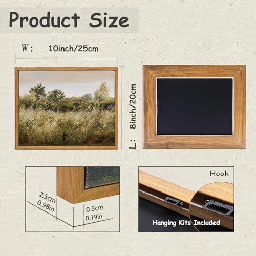 KBKBART Framed Canvas Wall Art, Vintage Meadow Landscape Wall Art Prints, Retro Country Wildflower Field Farmhouse Wall Decor Ready To Hang for Bedroom, Bathroom, Living Room, Kitchen, Vintage Room - Image 5