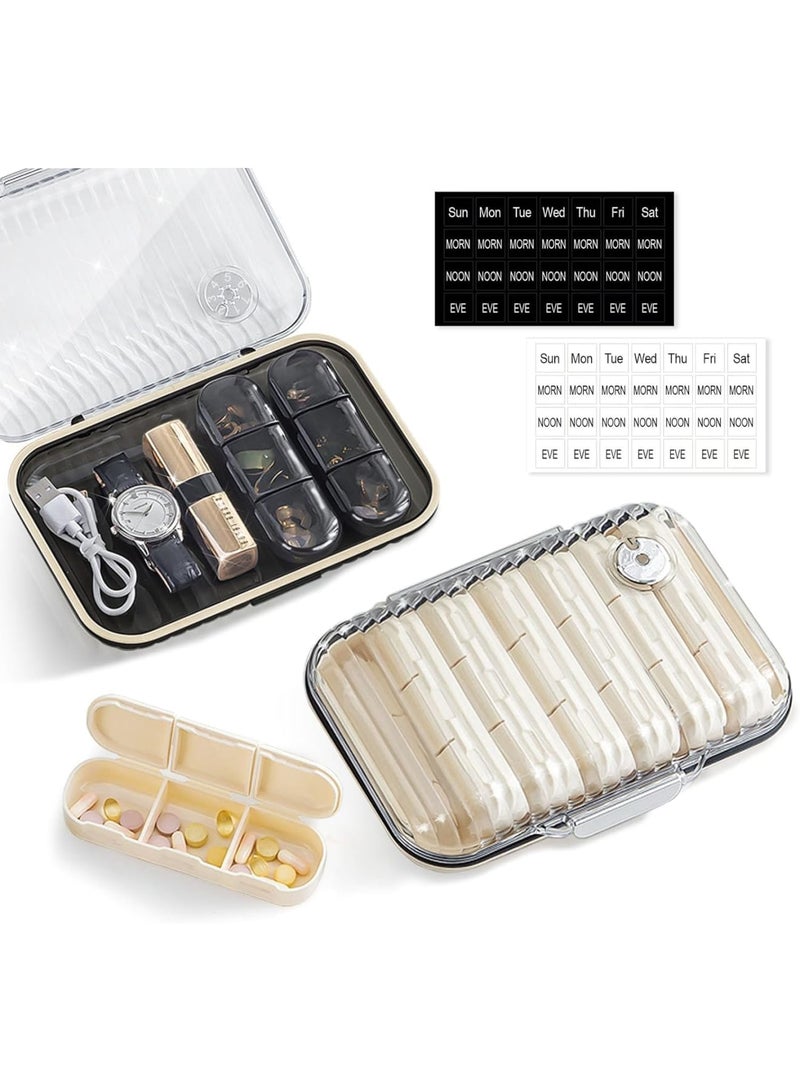 SYOSI Weekly Pill Organizer 3 Time a Day, Portable Travel Pill Case/Jewelry Box, Large Medication Holder Container, Daily Pillbox Dispenser for Vitamin Medicine Supplement - Image 1