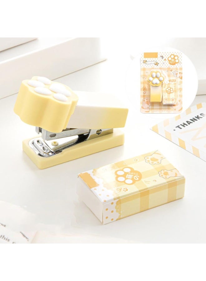 دباسة مكتب | مشبك ورق مدمج بمخلب القطط | دباسة محمولة من 2 إلى 15 صفحة ملزمة للمكتب والمدرسة والفصول الدراسية والسفر وحفلات عيد الميلاد مناسبة للطلاب والأطفال (دباسة 1 قطعة + إبرة 1 قطعة) - Image 4