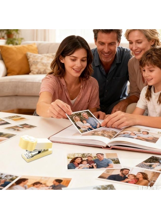 دباسة مكتب | مشبك ورق مدمج بمخلب القطط | دباسة محمولة من 2 إلى 15 صفحة ملزمة للمكتب والمدرسة والفصول الدراسية والسفر وحفلات عيد الميلاد مناسبة للطلاب والأطفال (دباسة 1 قطعة + إبرة 1 قطعة) - Image 5