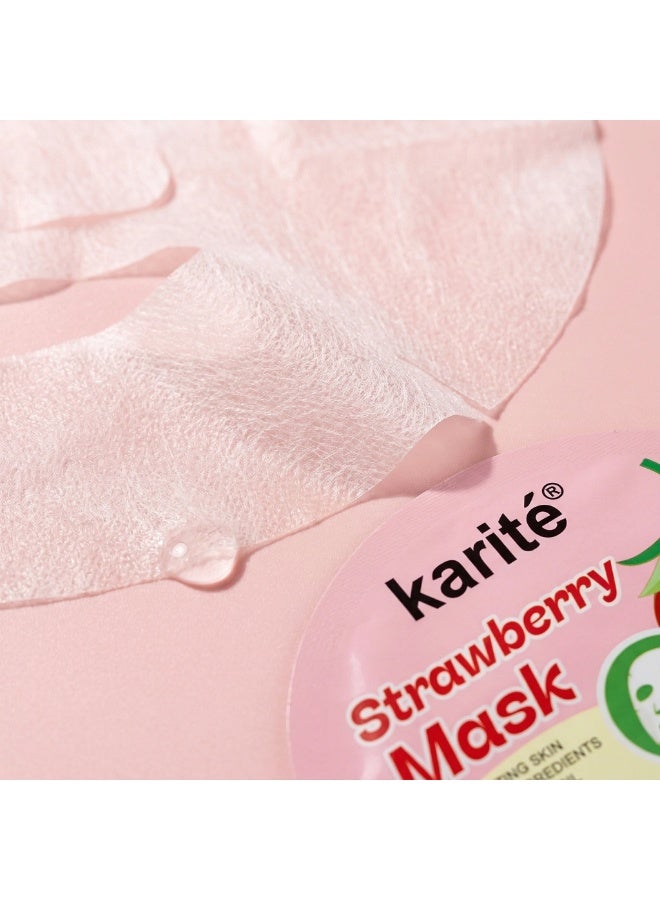 KARITE Karité Strawberry Hydrating Facial Mask  (12pcs Set) - Image 5