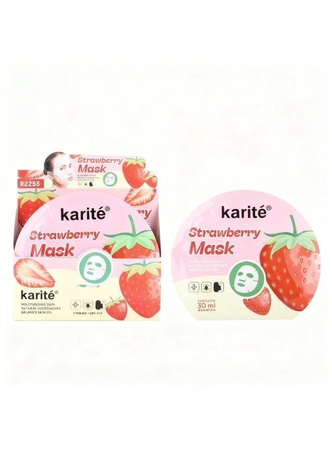KARITE Karité Strawberry Hydrating Facial Mask  (12pcs Set) - Image 2