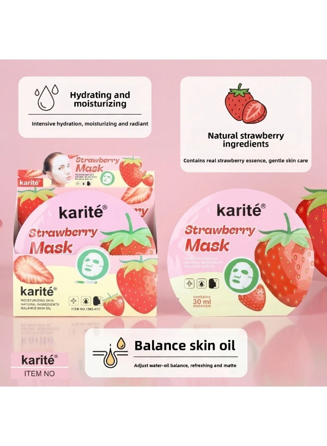 KARITE Karité Strawberry Hydrating Facial Mask  (12pcs Set) - Image 1