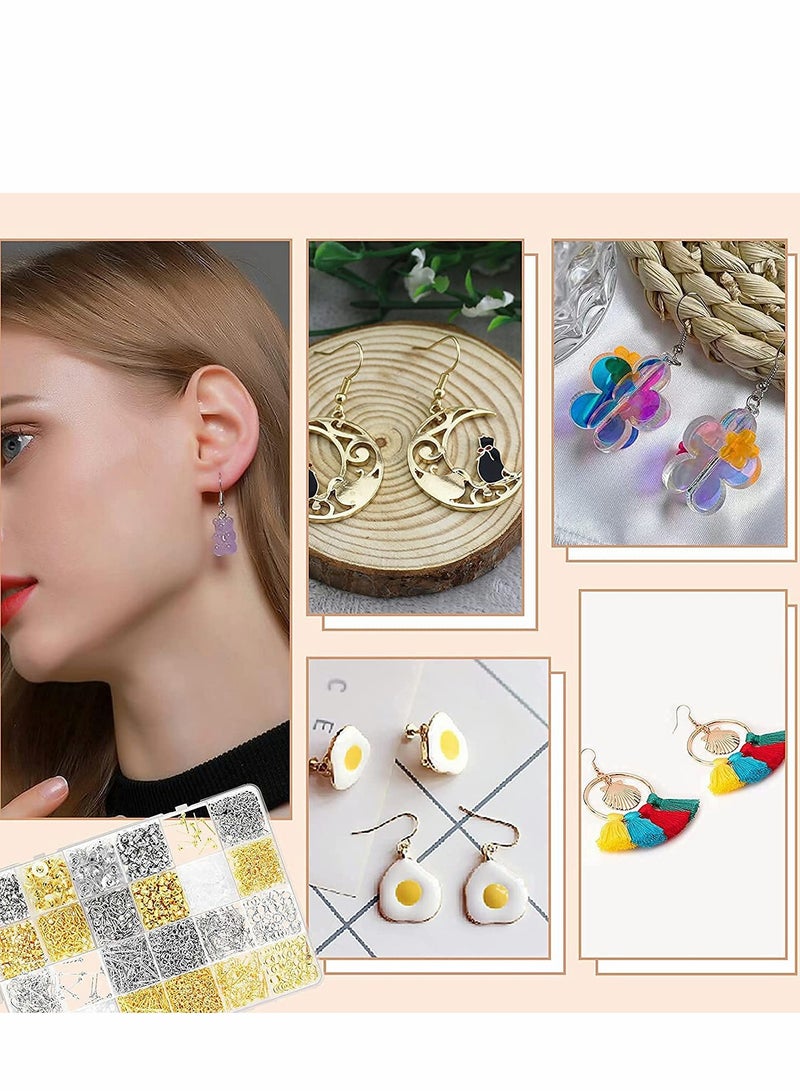 DIY Earring Making Supplies Kit - 2400Pcs Jewelry Set with Jump Rings, Post, Back, Tweezers for Women & Girls - Image 2