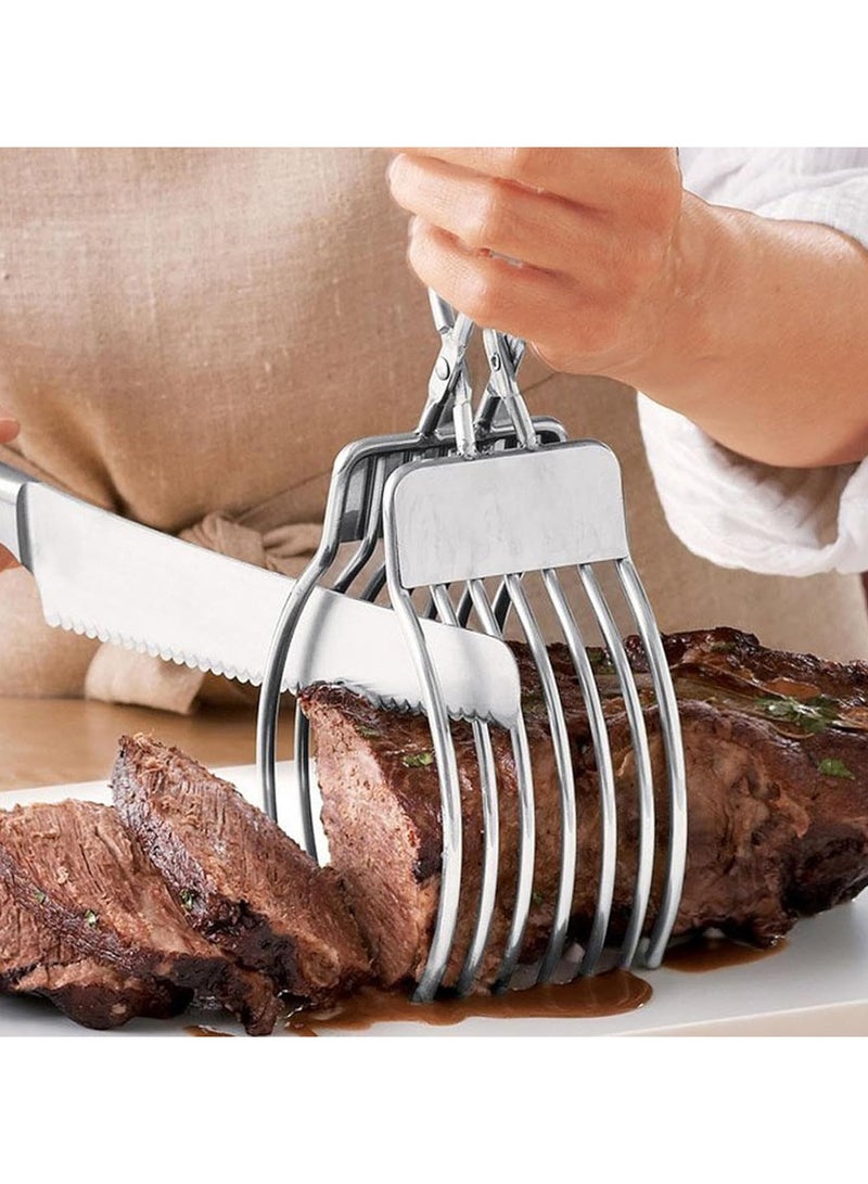 CMGTYYD. دليل تقطيع اللحوم, الصلب الخبز المشبك الشواء اللبنات, المحمولة الشواء اللبنات اللحوم الحرير, الفولاذ المقاوم للصدأ اللحوم شريحة الخبز المشبك, متعددة الوظائف لحوم البقر الشواء القطع - Image 5
