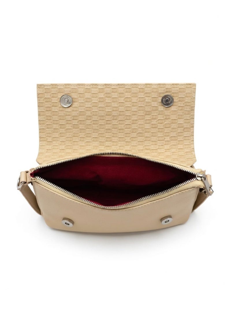 Elegant Woven Shoulder Bag for Women – Classic Style with Modern Comfort - Beige - Image 3