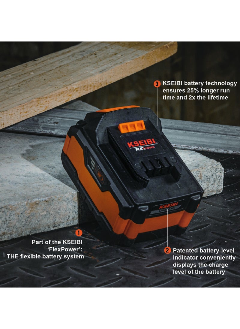 Lithium Battery 20V 2Ah, Extended Runtime, Compatible with Kseibi 20V Cordless Power Tools, Ideal for Powering Cordless Tools. Portable Power Source. Cordless Tool Battery/Rechargeable