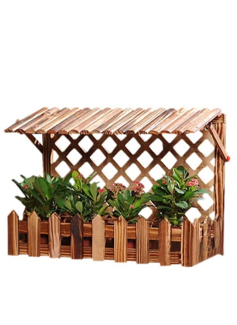 DubaiGallery Hanging Wooden Wall Flower Pot, Brown  - Image 2