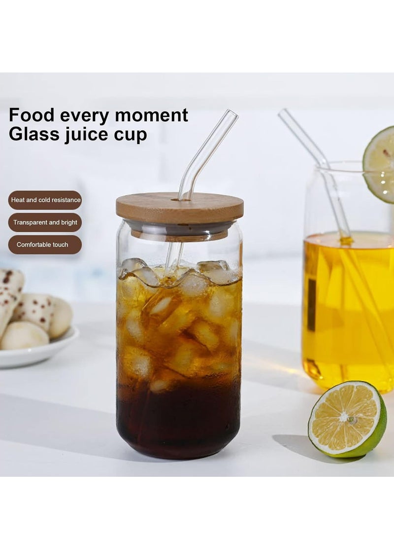 Oasisgalore 1 Pcs Can Shaped Glasses Classic Drinking Glasses with Straw，Glass Cups Coffee Cup for Juice, Soda, Iced Drinks（500 ml） - Image 5