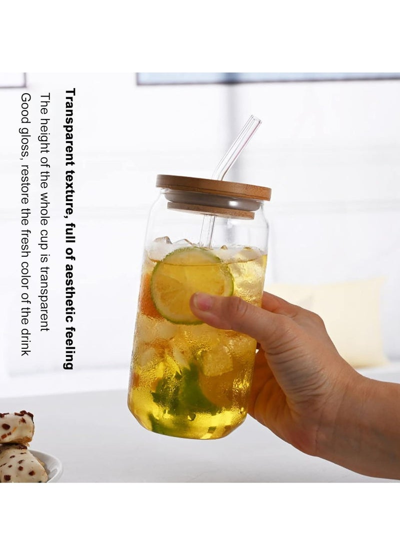 Oasisgalore 1 Pcs Can Shaped Glasses Classic Drinking Glasses with Straw，Glass Cups Coffee Cup for Juice, Soda, Iced Drinks（500 ml） - Image 3