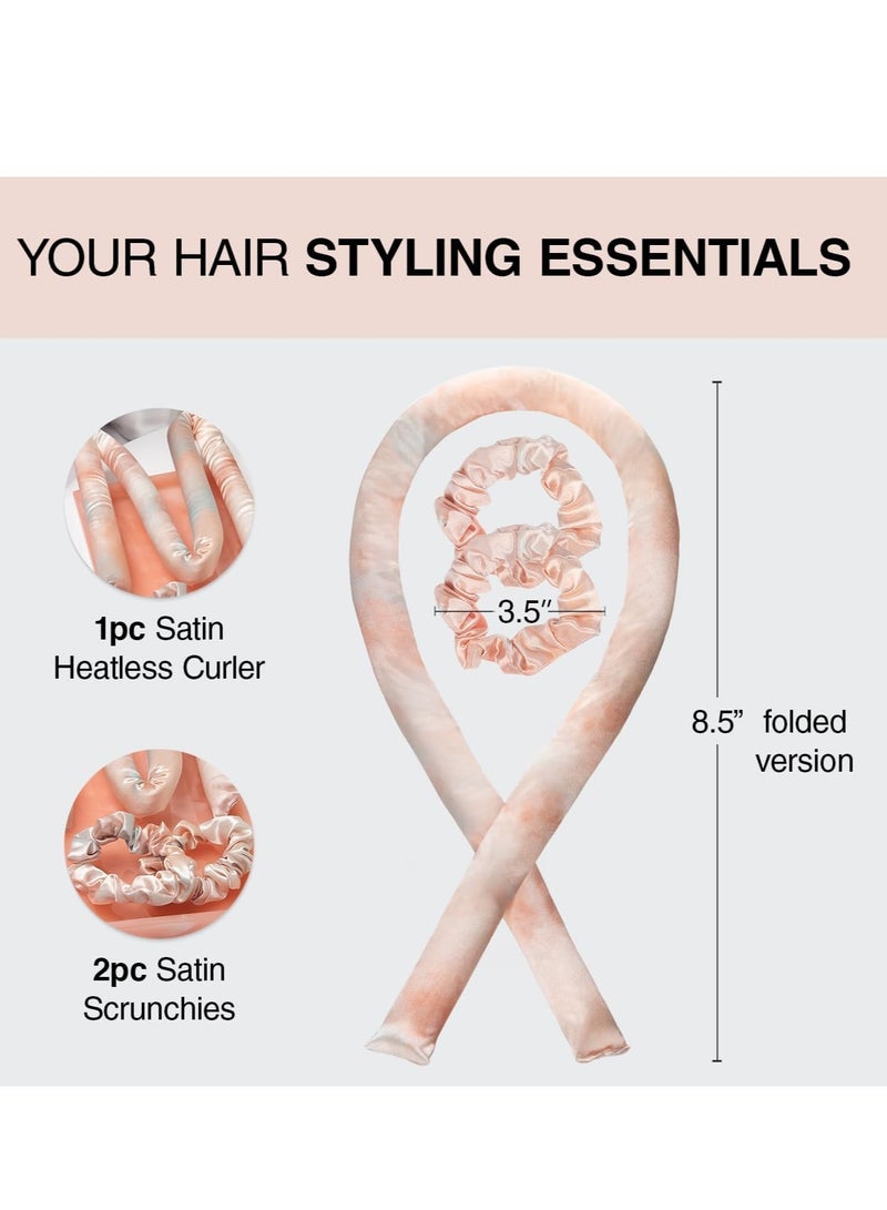 Stain Heatless Curling Set,  Hair Rollers for Heatless Curls,  Heatless Hair Curlers & Hot Rollers, Heatless Curling Rod Headband, Heatless Curler, Orange - Image 2