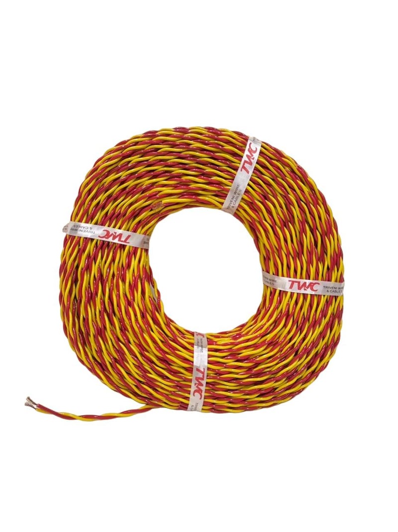 TWC Active Flexible Double Core Electrical Wire Assorted 90 Meter 1 SQMM PVC electrical insulated copper wire Cable for Domestic Industrial Connection purpose Flame Resistant - Image 1