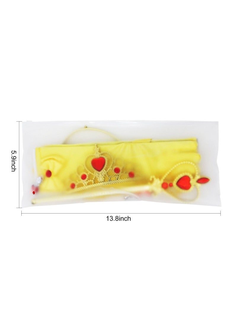 Princess Dress Up Accessories Gift Set For Belle Crown Scepter Necklace Earrings Gloves, Yellow, 5 Pieces  - Image 3