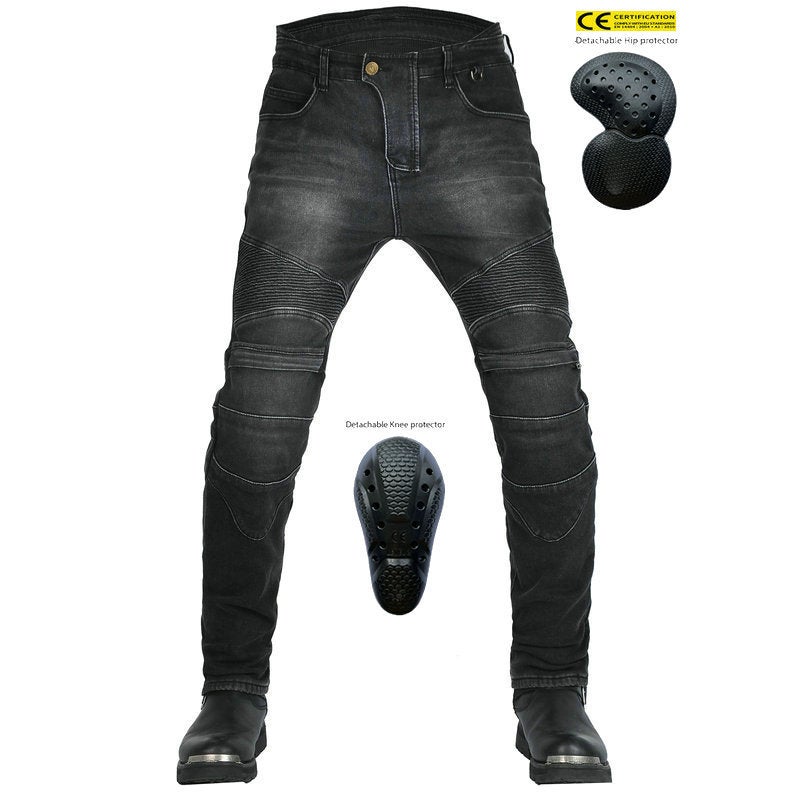 Generic VOLERO Mens Winter Insulated Motorcycle Denim Pants JES-13 Blue (second generation upgrade 