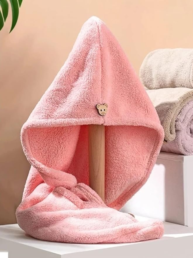 Patpug Hair Towel Wrap Absorbent Towel Hair-Drying Bathrobe Magic Hair Wrap Towel Super Quick-Drying Microfiber 500 GSM Bath Towel Hair Dry Cap Salon Towel (Multicolor) - Image 1